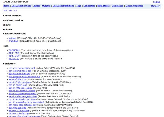 ArcGIS GeoEvent Server administrative REST API ArcGIS GeoEvent Server administrative REST API
