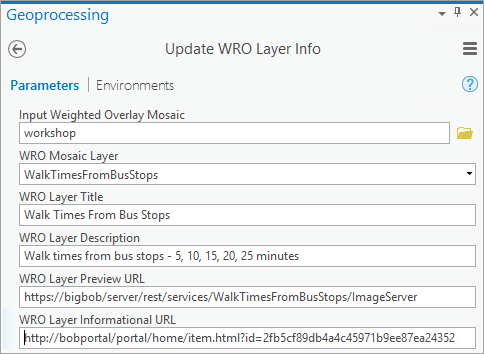 Update WRO Layer Info Update WRO Layer Info