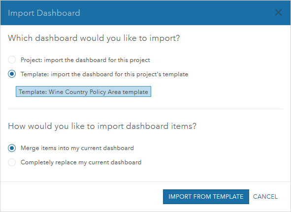 Import dashboard from template. Import dashboard from template.
